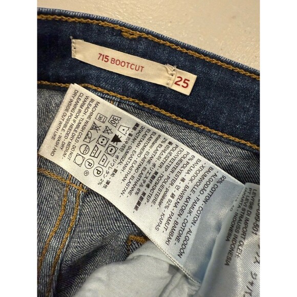 Levis 715 Bootcut Jeans Womens 26 Low Rise Denim Stretch Travel Casual - Picture 3 of 6